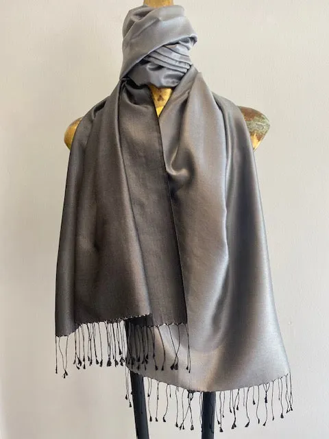 Silk Two Tone Scarf  -Winter Sale 50% Off - At checkout use code. Winter50%