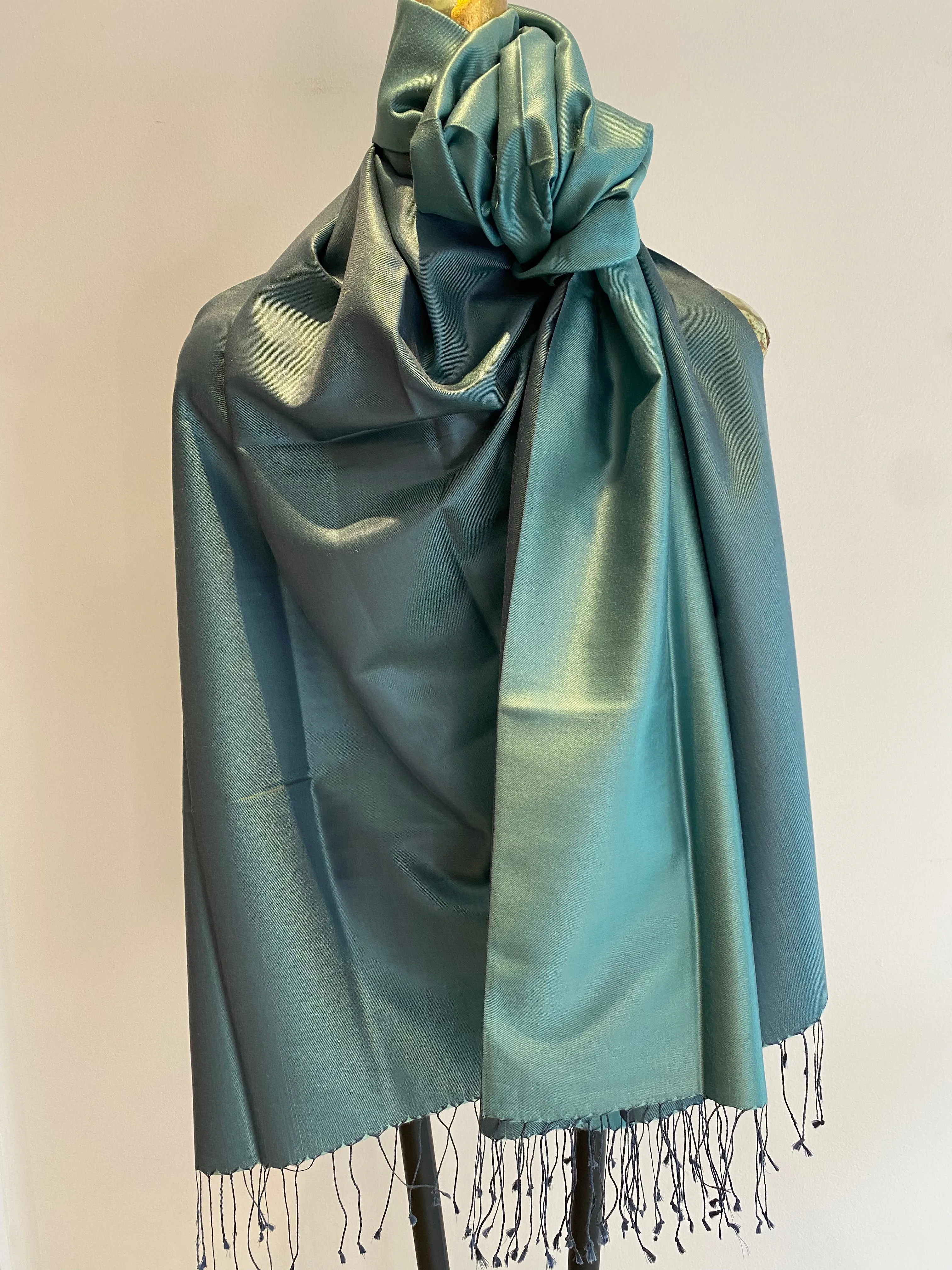 Silk Two Tone Scarf  -Winter Sale 50% Off - At checkout use code. Winter50%