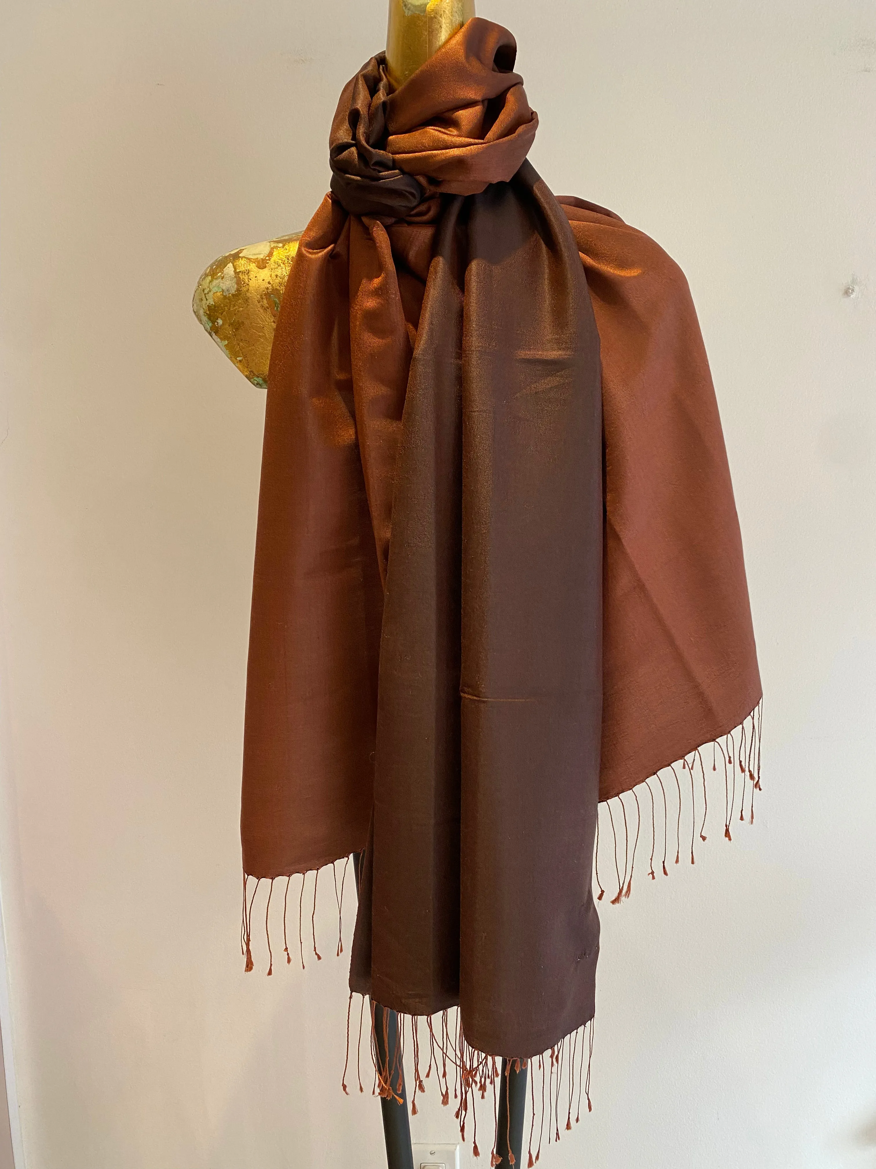 Silk Two Tone Scarf  -Winter Sale 50% Off - At checkout use code. Winter50%