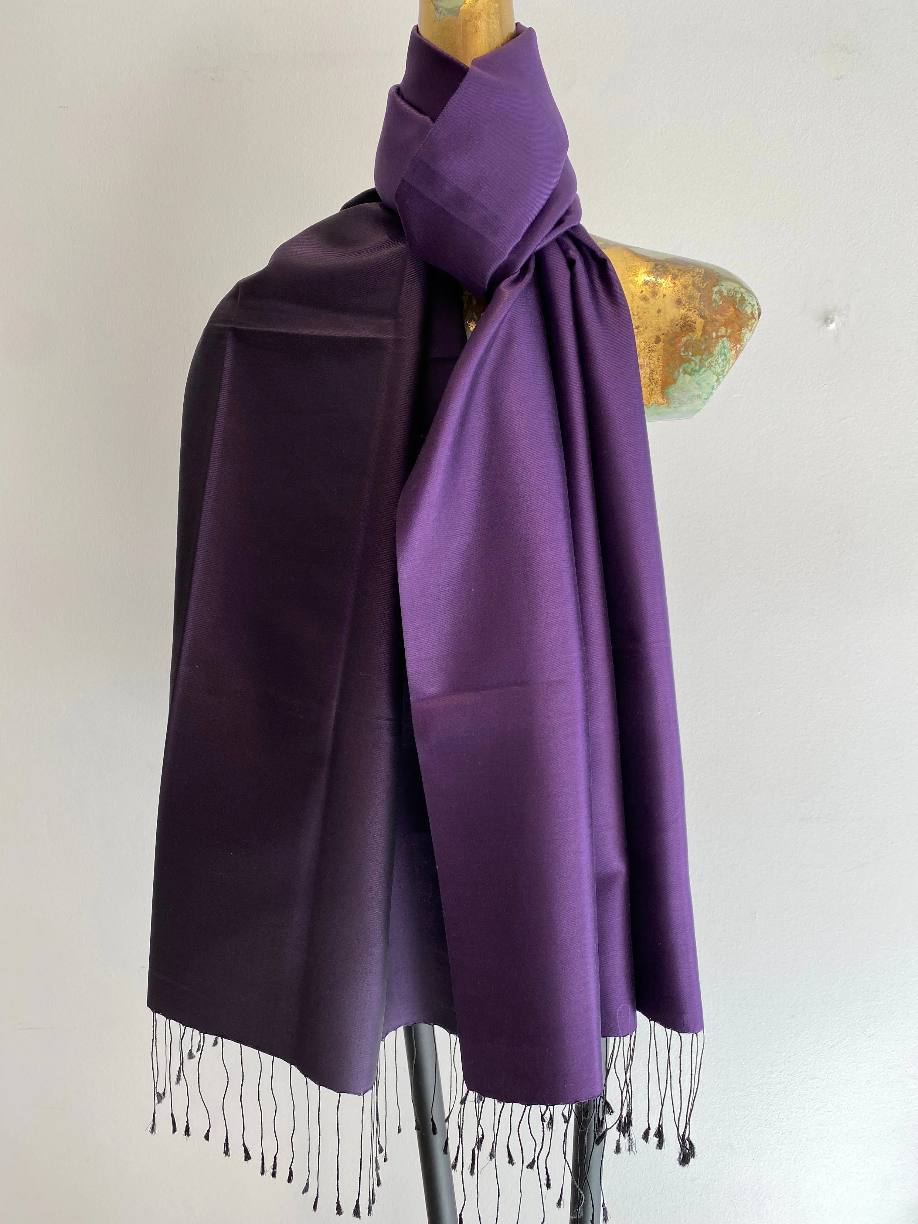 Silk Two Tone Scarf  -Winter Sale 50% Off - At checkout use code. Winter50%