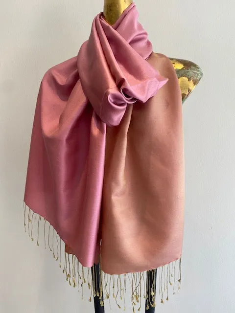 Silk Two Tone Scarf  -Winter Sale 50% Off - At checkout use code. Winter50%