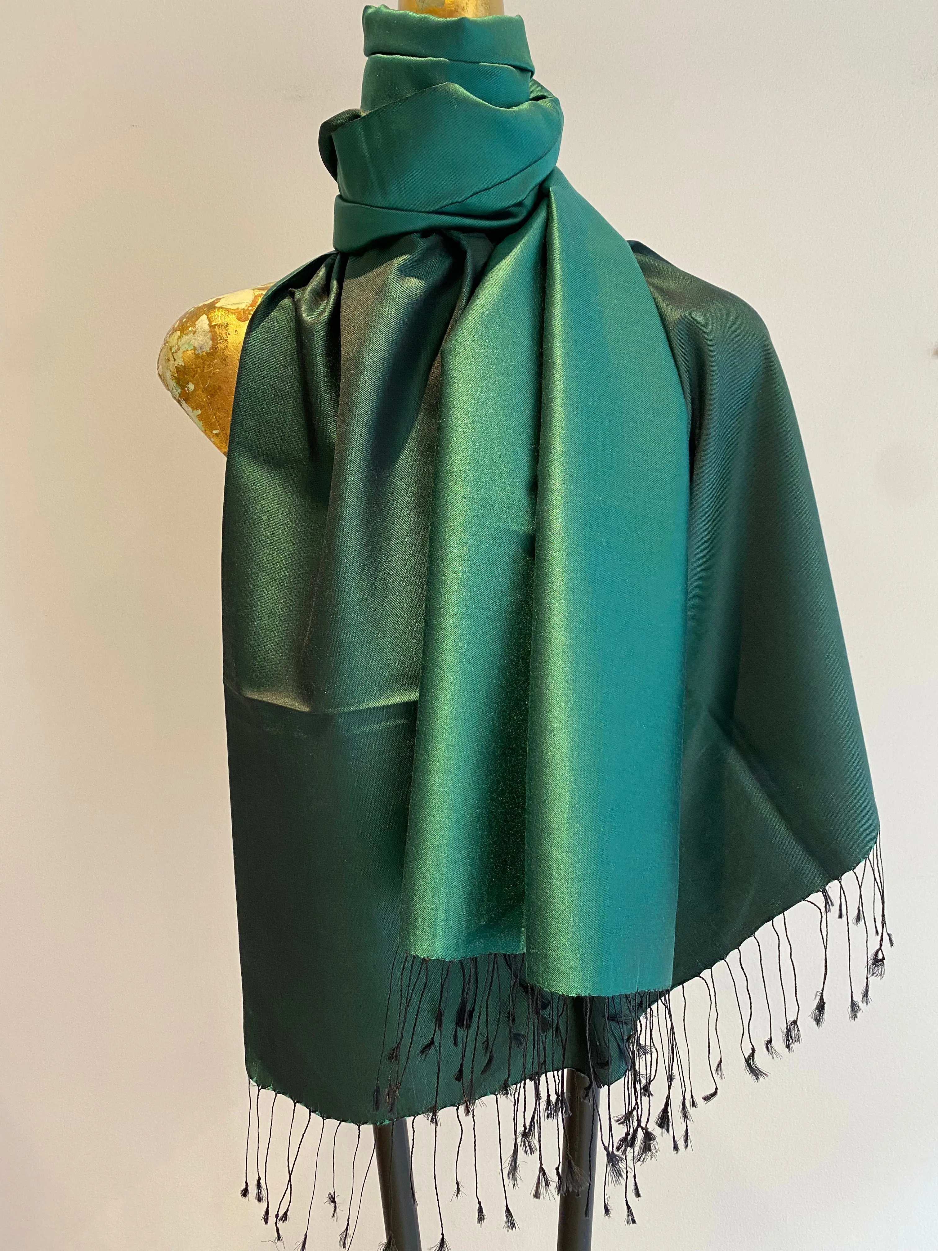 Silk Two Tone Scarf  -Winter Sale 50% Off - At checkout use code. Winter50%