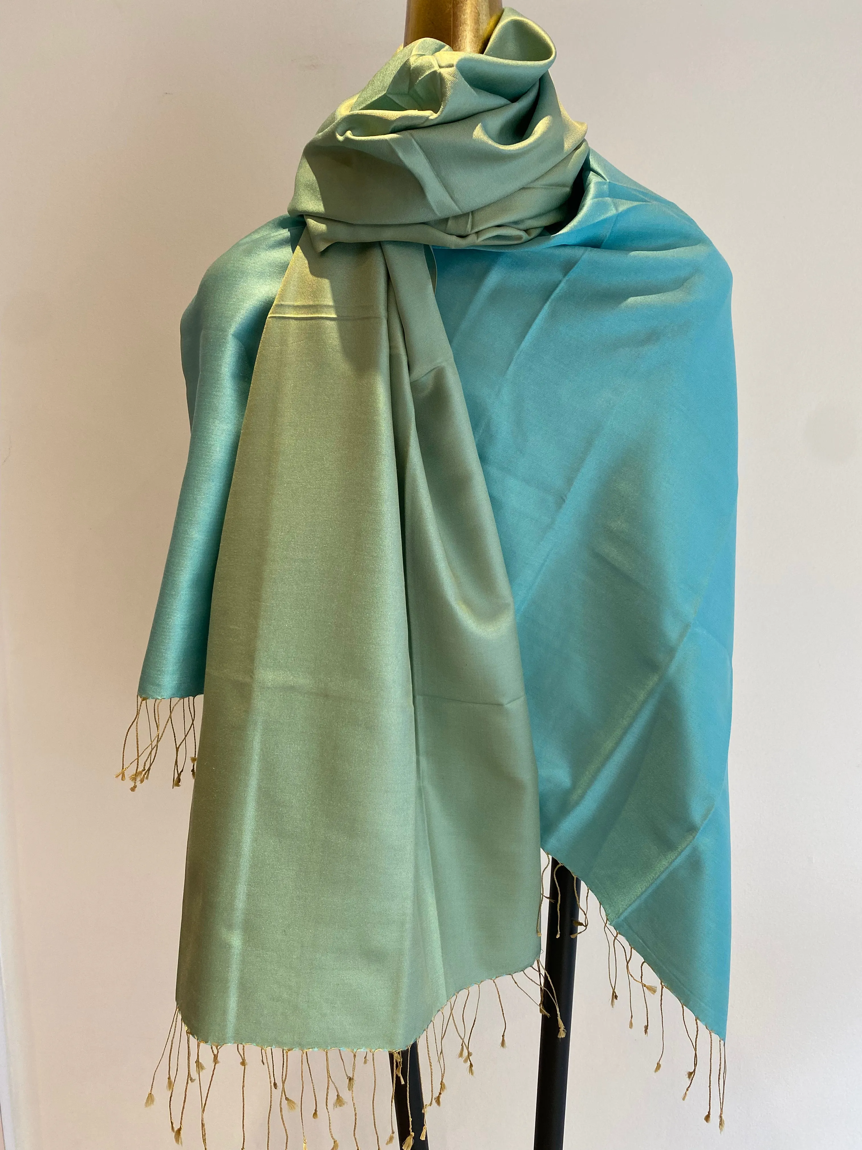 Silk Two Tone Scarf  -Winter Sale 50% Off - At checkout use code. Winter50%