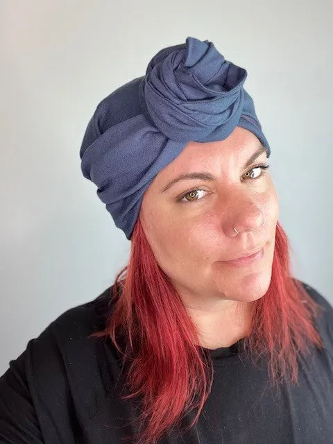 Steel Blue Wired Turban