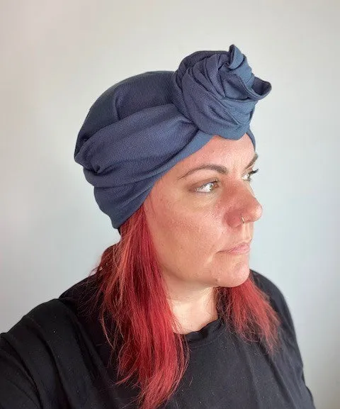 Steel Blue Wired Turban