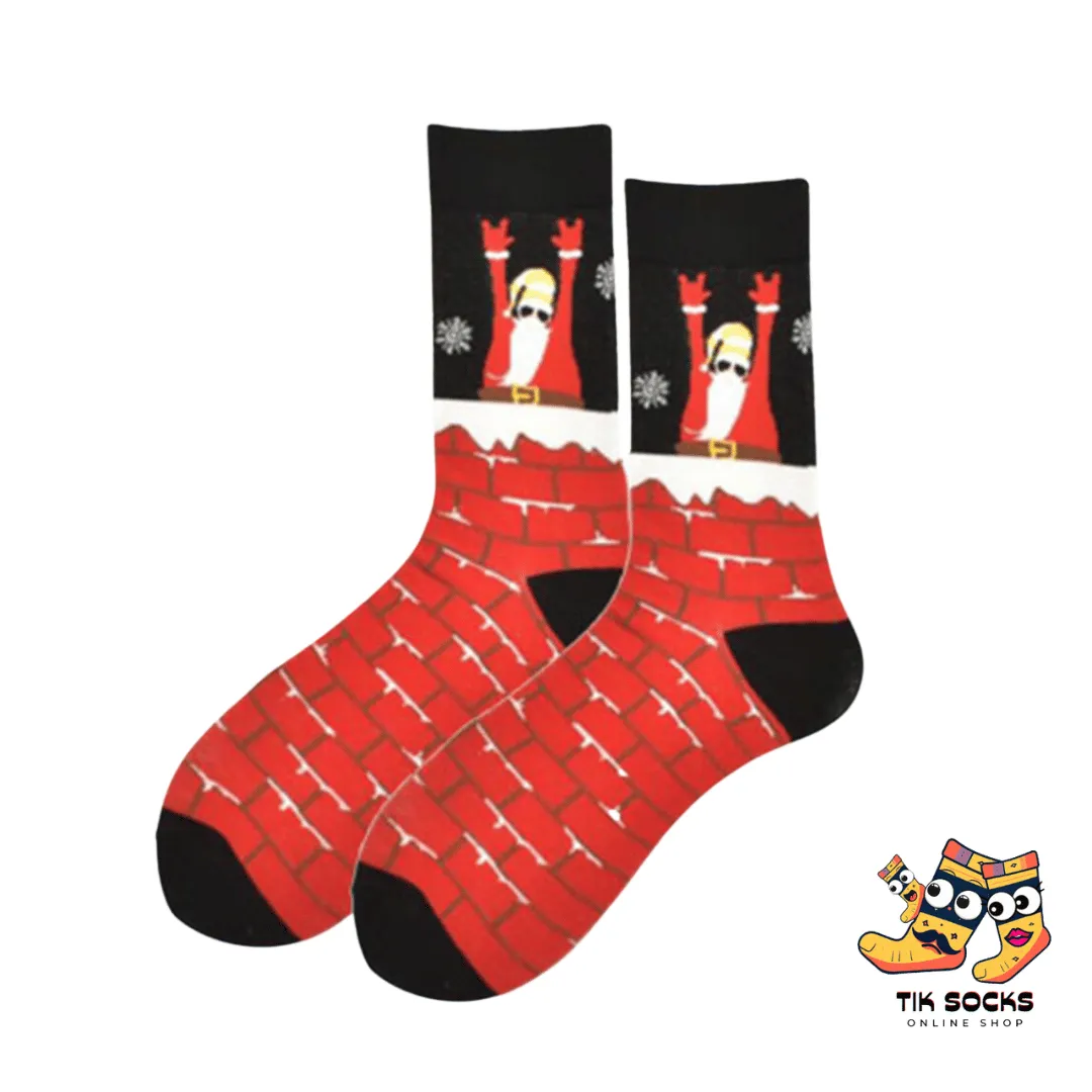 TikSocks|Christmas Socks-Santa Rock ’n’ Roll