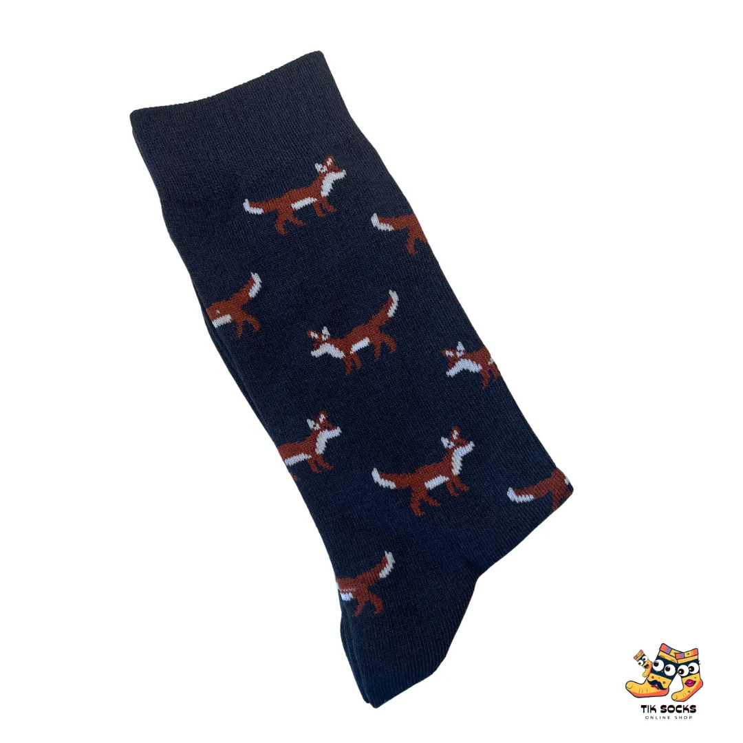 TikSocks|Fun Socks-Black Fox Socks