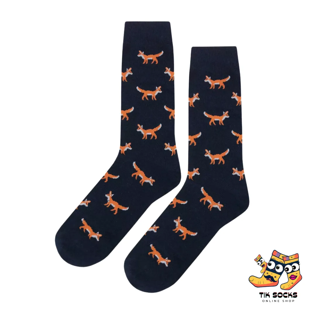 TikSocks|Fun Socks-Black Fox Socks