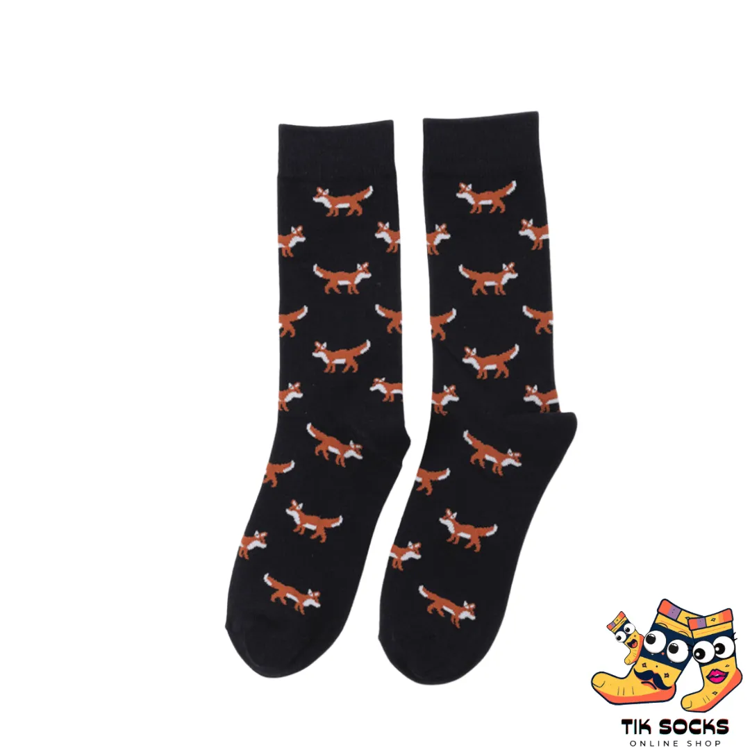 TikSocks|Fun Socks-Black Fox Socks