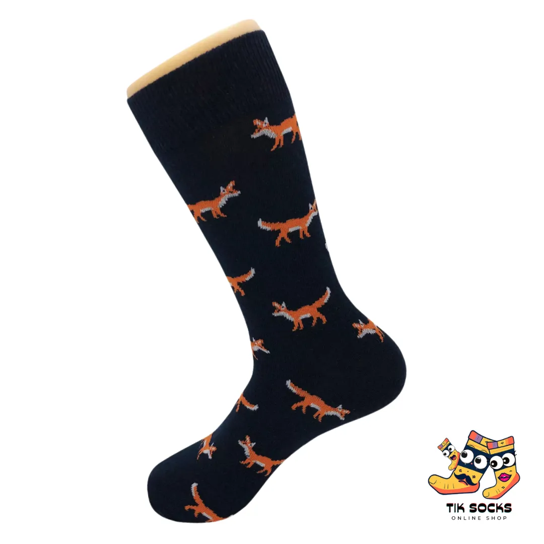 TikSocks|Fun Socks-Black Fox Socks