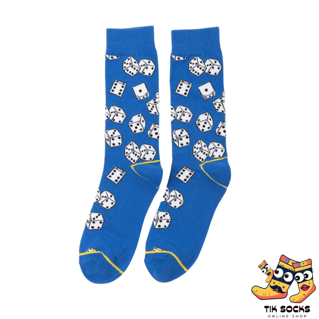 TikSocks|Fun Socks-Blue Dice Socks