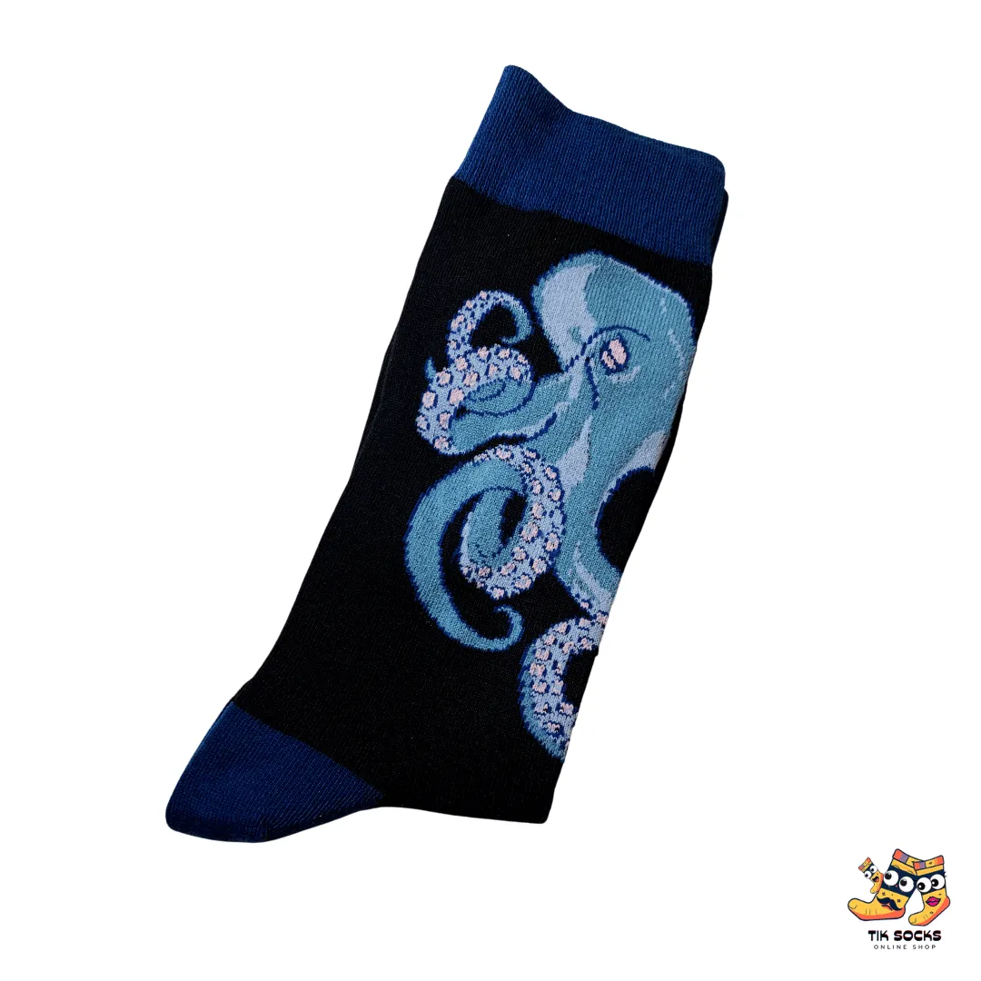 TikSocks|Fun Socks-Blue Octopus Socks