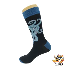 TikSocks|Fun Socks-Blue Octopus Socks