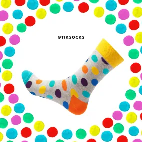 TikSocks|Fun Socks-Polka Dot Socks-Grey