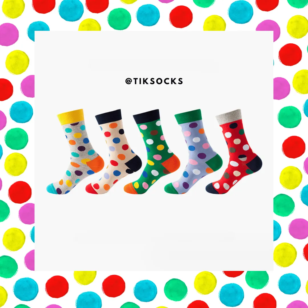 TikSocks|Fun Socks-Polka Dot Socks-Grey