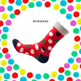 TikSocks|Fun Socks-Polka Dot Socks-Red