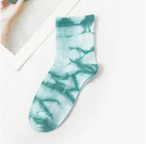 TikSocks|Fun Socks-Tie Dye Cotton Socks green