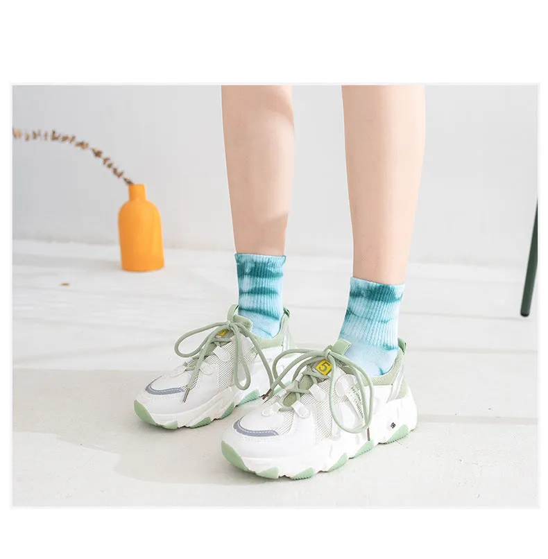 TikSocks|Fun Socks-Tie Dye Cotton Socks green