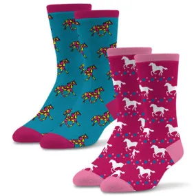 Women's Fun 2 Pack Horse Socks