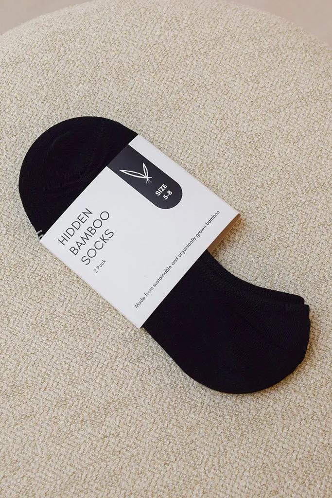 Women's Hidden Bamboo Socks 2 Pack - Black