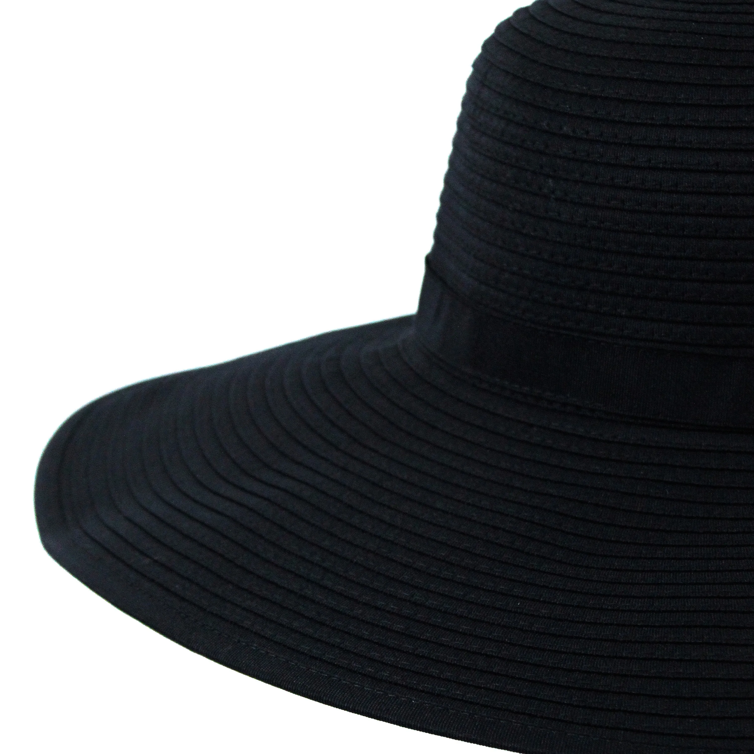 Women's Wide Brim Sun Hat - Black